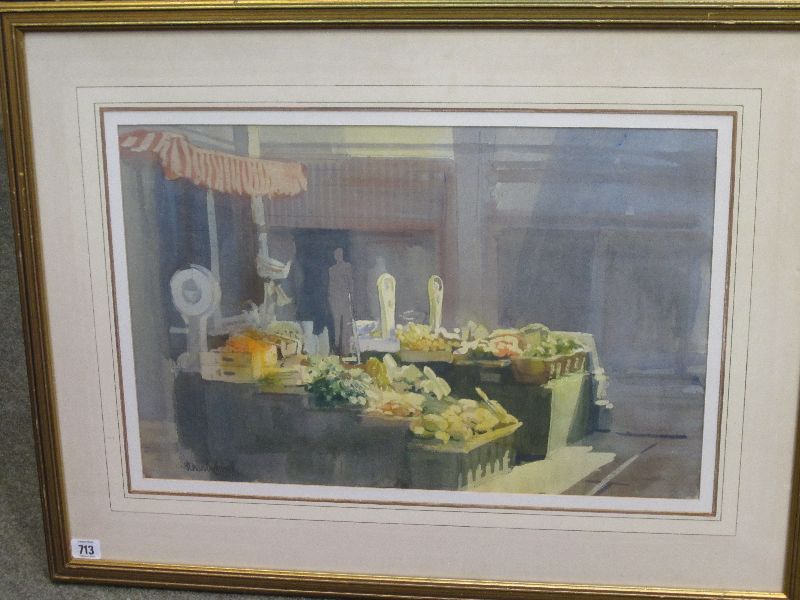 ALEXANDER CRESWELL (1957 - )Watercolour `Market` signed lower left 40 x 58