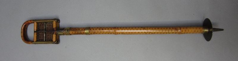 Victorian bamboo & brass folding seat shooting stick