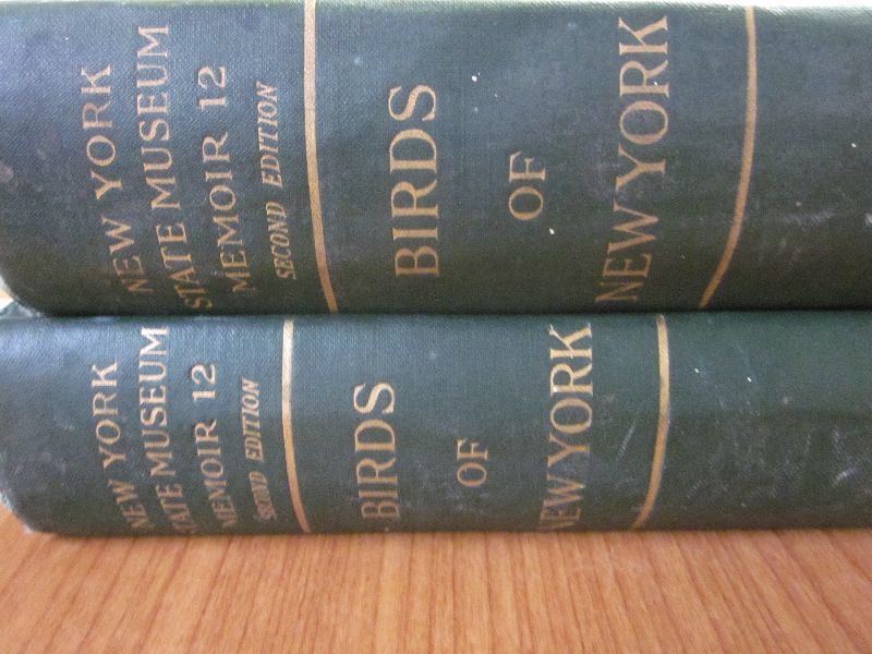 New York State Museum "Birds of New York" two volumes published Albany 1910 in green cloth gilt
