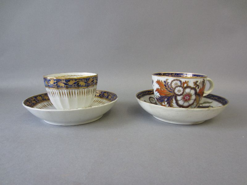 Tea bowl & saucer, possibly Derby plus other cabinet teacup & saucer (4)