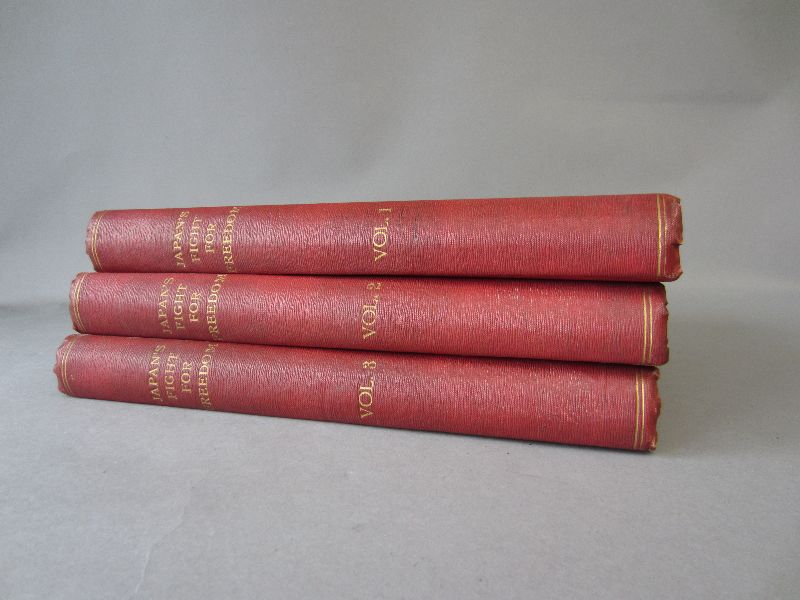 `Japan`s Fight for Freedom` in three complete volumes with frontispiece dedication dated 1912 (3)