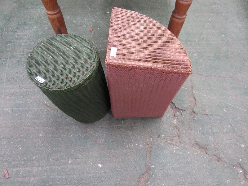 Lloyd Loom washing wicker basket and one other