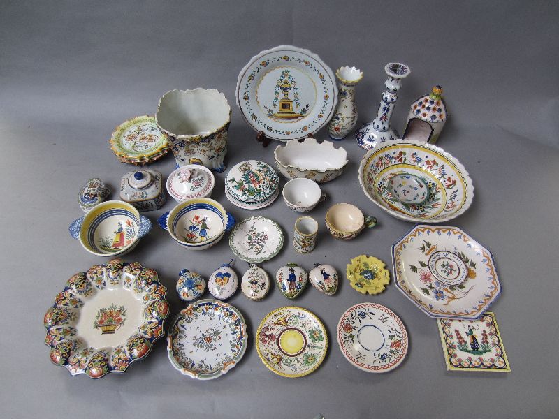 Large collection of French & Italian faience wares