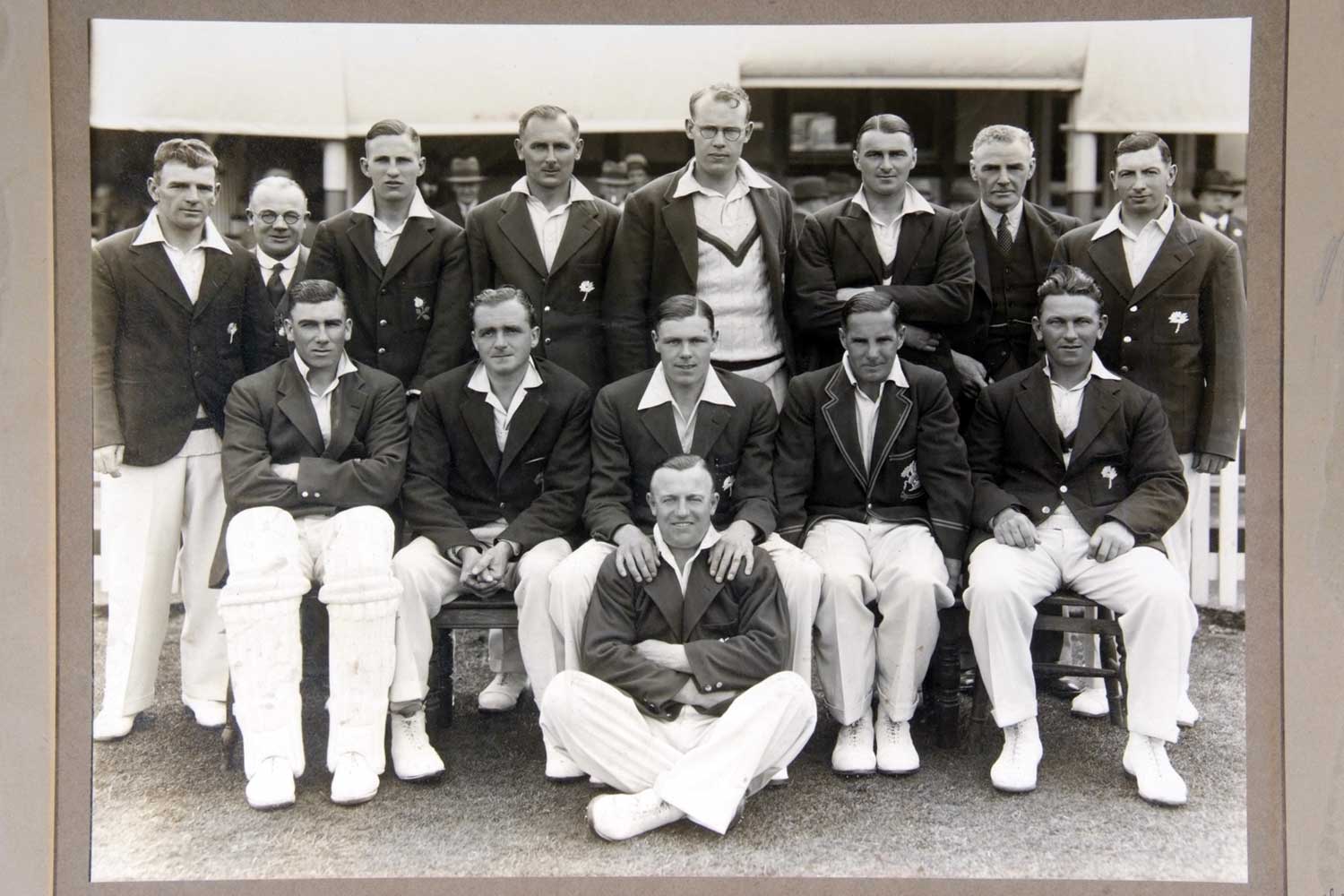 Yorkshire C.C.C., May 1935. Large original mono photograph of the Yorkshire team, seated and