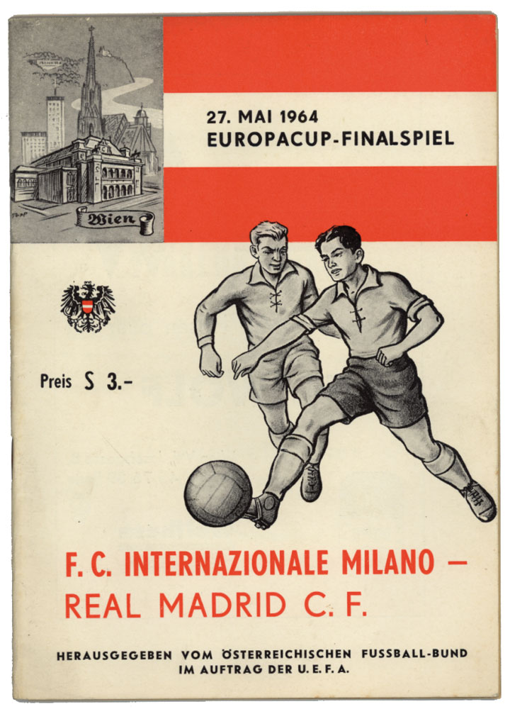 F.C. Internazionale Milano v Real Madrid. European Cup Final 1964. Official programme, complete with