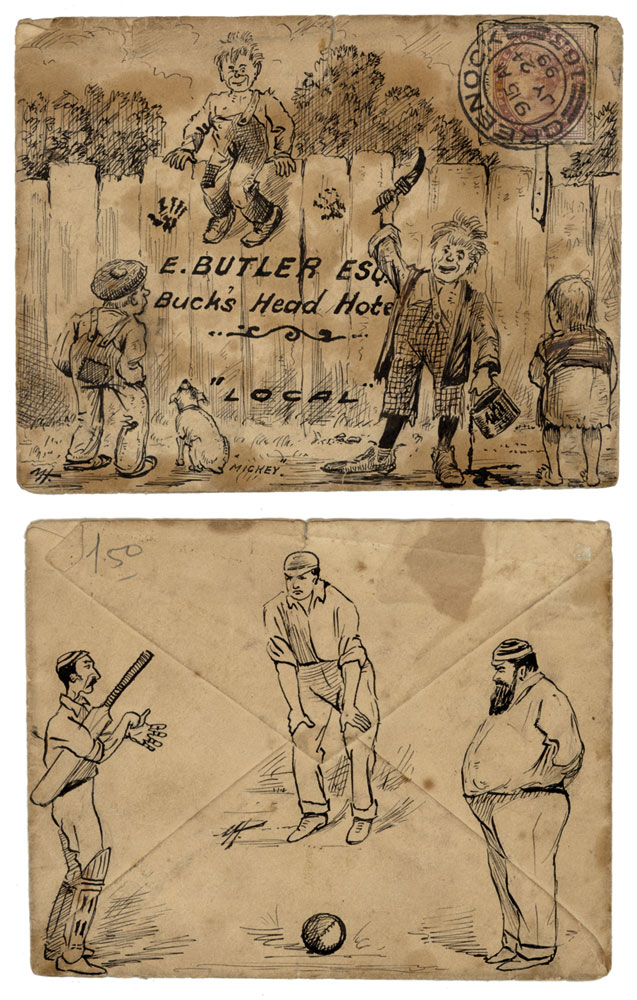 Original artwork 1899. Small envelope sent to ‘E. Butler Esq, Buck’s Head Hotel, Greenock.