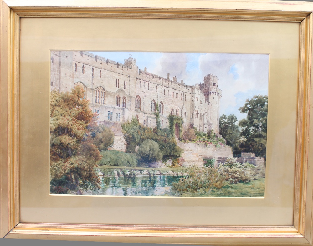 William Wiehe Collins (1862-1951) Warwick Castle Watercolour Signed lower left, labelled verso