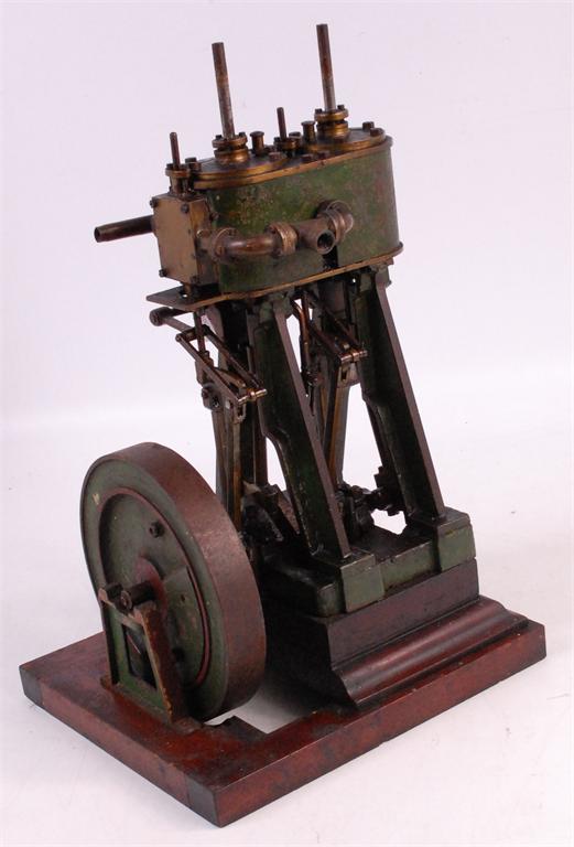 From unknown castings an early 20th century, we believe, twin cylinder marine type steam engine, 1Â½