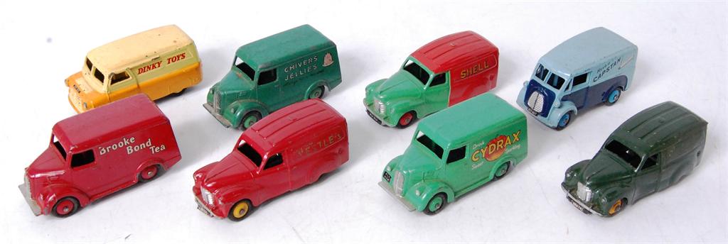8 playworn Dinky commercial diecasts, all models in good condition but with some playwear, to