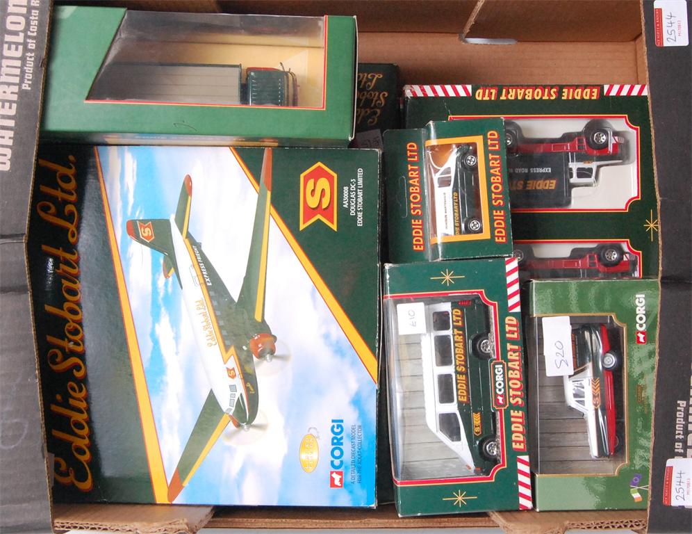 11 Corgi and Vanguard Eddie Stobart related diecasts, all boxed to include Douglas DC-3, Foden 8-