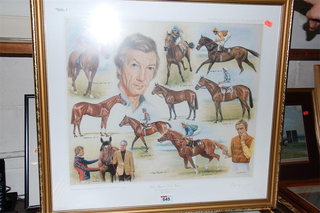After Peter Deighan - set of four limited edition prints for Lester Piggott`s Derby winners, Guineas