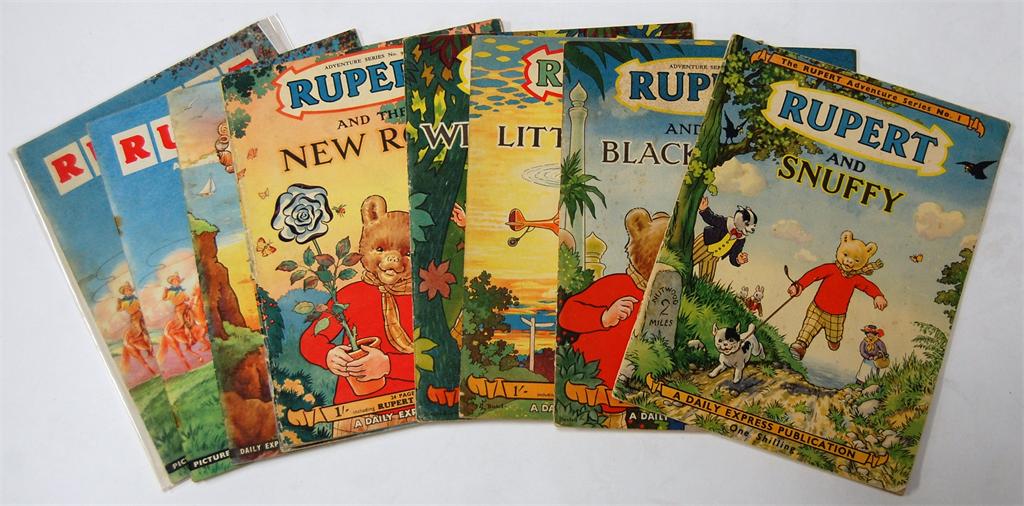 BOX Rupert Adventure Series, Nos.1 with pencil scribbling on front and back inner blank cover pages,