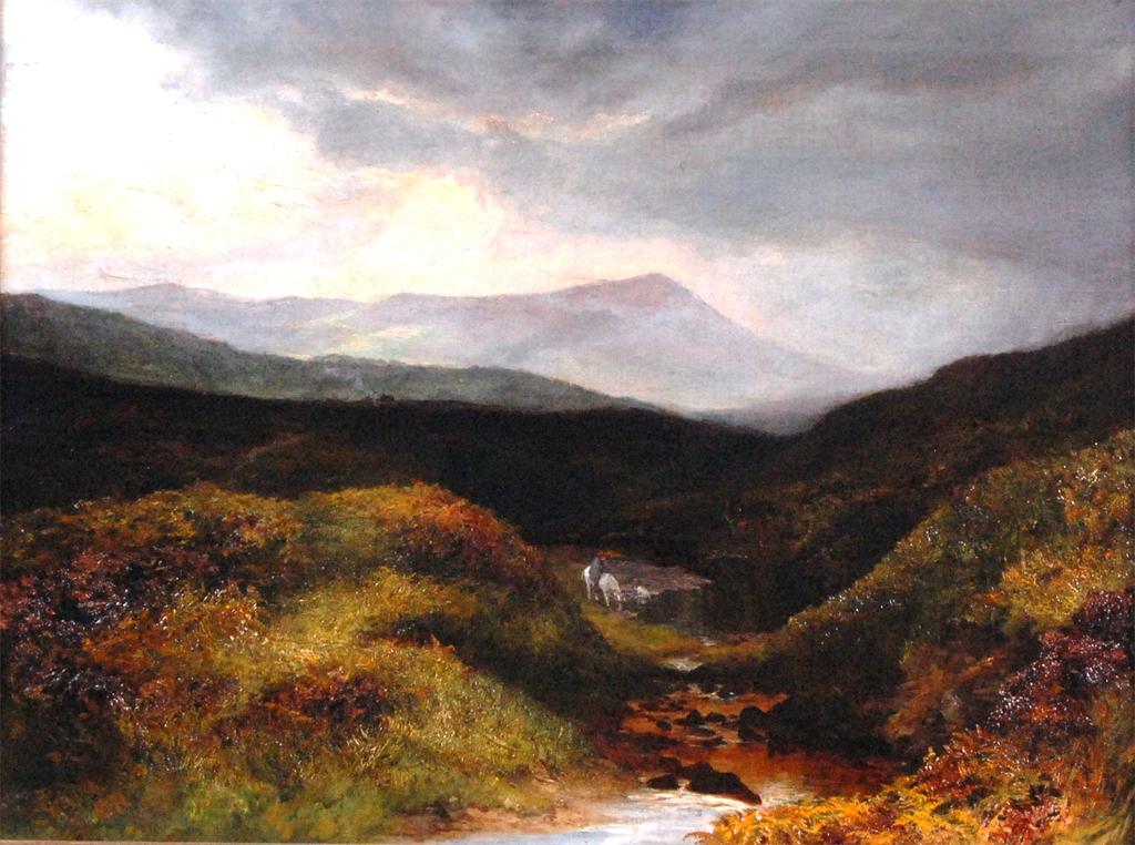 C J Griffiths - On the moors near Bolton Abbey, North Yorkshire, oil on canvas, 45 x 60cm, signed