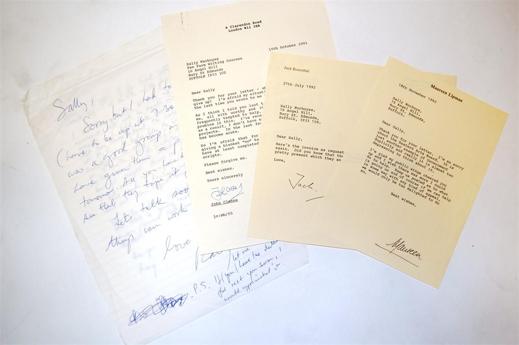 Ray DAVIES 7 mss letters and 5 cards, signed typescript letters from John CLEESE (2), Jack ROSENTHAL