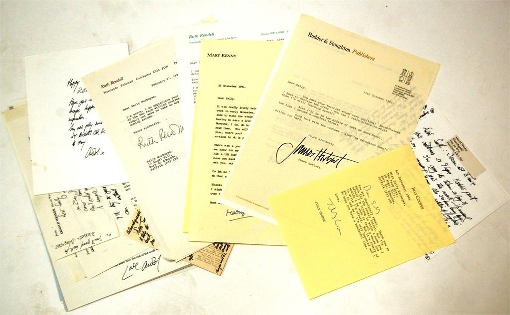 Arnold WESKER 7 signed typescript letters, 9 mss cards, and 3 compliment slips; signed typescript