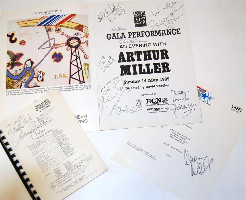 Programme for Gala Performance Evening with Arthur Miller, UEA 14th May '89, signed by Arthur MILLER