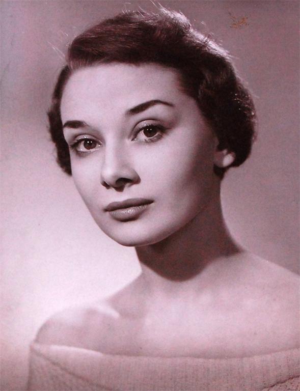 Angus McBean - Audrey Hepburn studio portrait, gelatin silver print, signed and dated to the