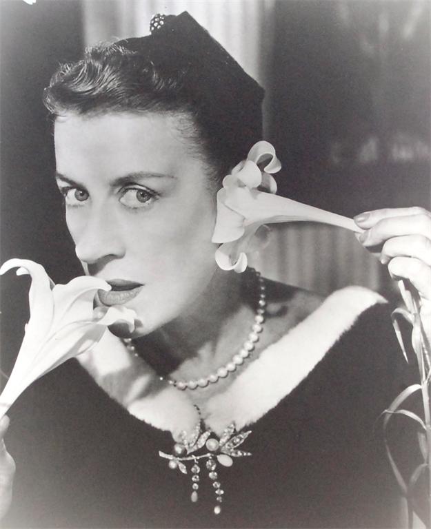 Angus McBean - Bea Lillie, 'The Lillie-Phone', published Tatler 1958, gelatin silver print, signed