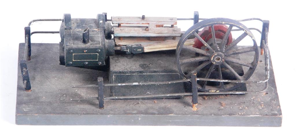 Small single fixed cylinder mill engine for restoration, mainly constructed from wood, some steel