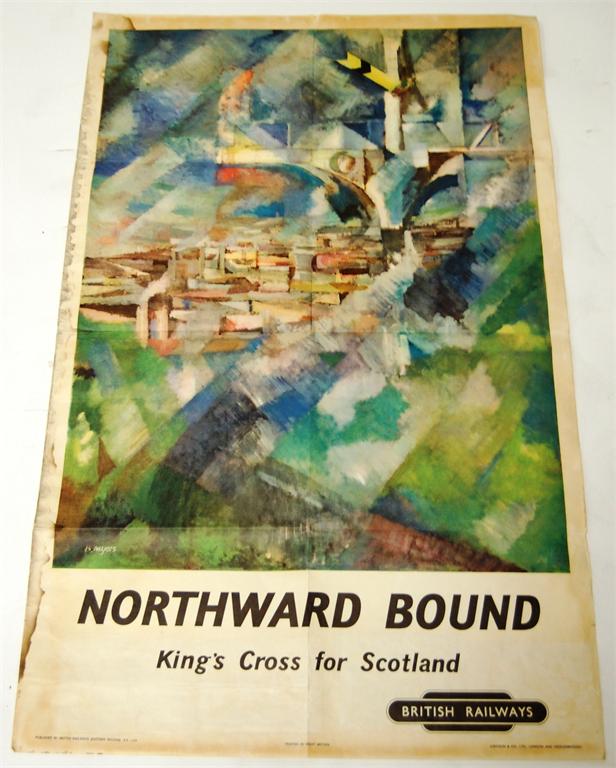British Railways double royal poster 'Northward Bound', Kings Cross for Scotland after B Myers