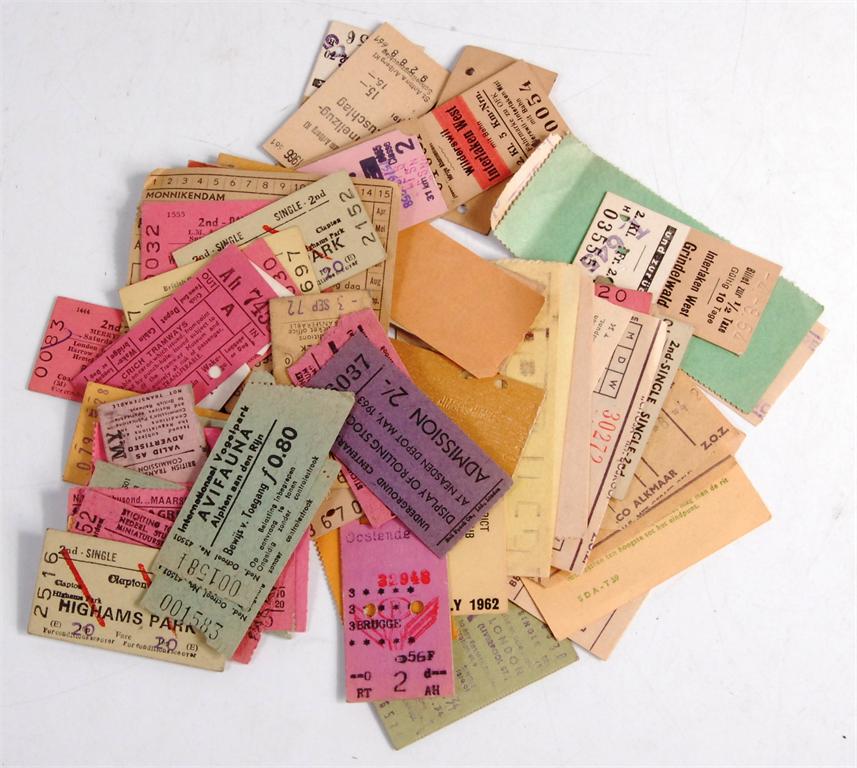 Quantity of loose BR and continental card railway and trainway tickets, most 1970s-80s