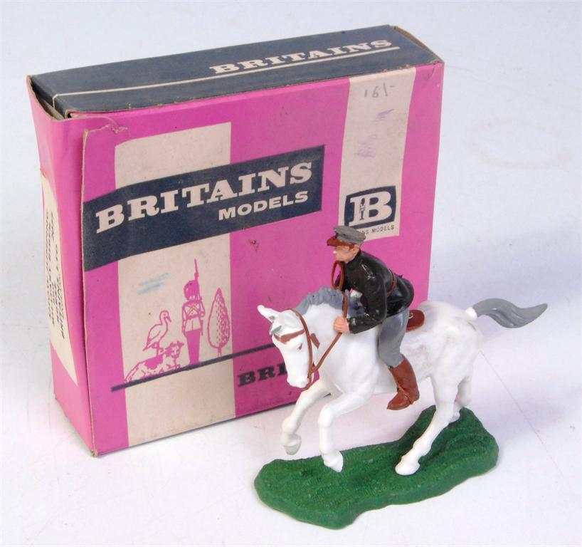 Britains, No.2077 plastic show jumping Military rider and horse, sold in original pink box (G,BG)