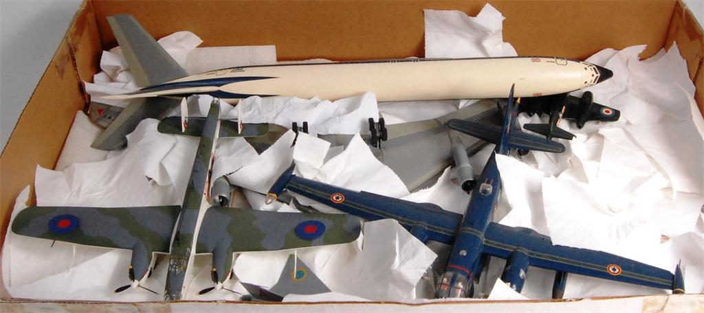 20+ assembled plastic aircraft kits, military related mainly, models have been painted and decals