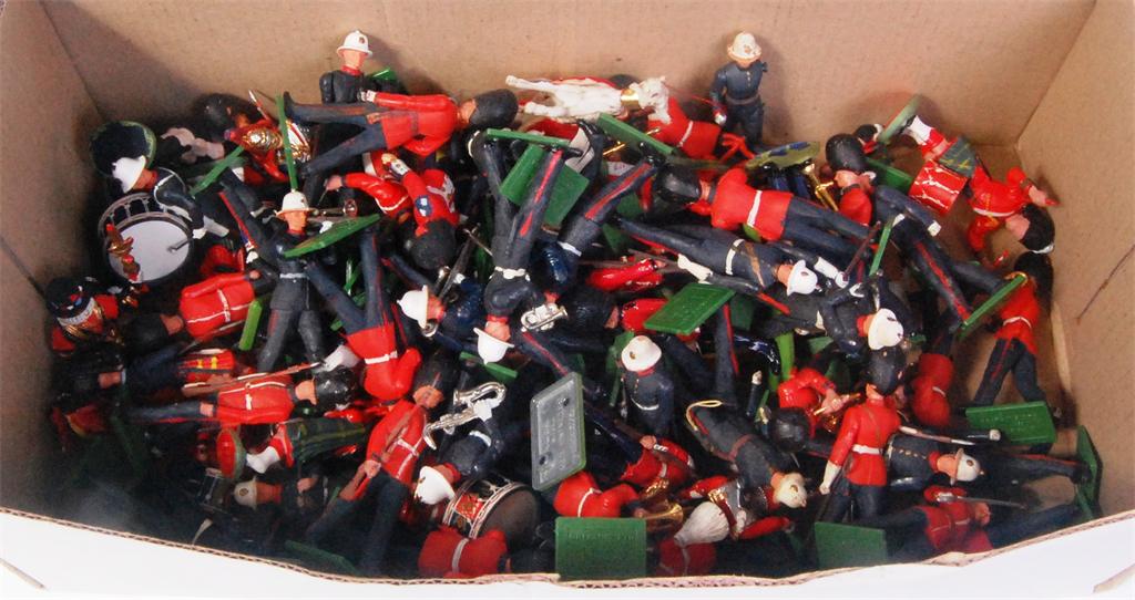 Large quantity of Britains/Herald military figures, approx 80+ plastic and metal, mainly