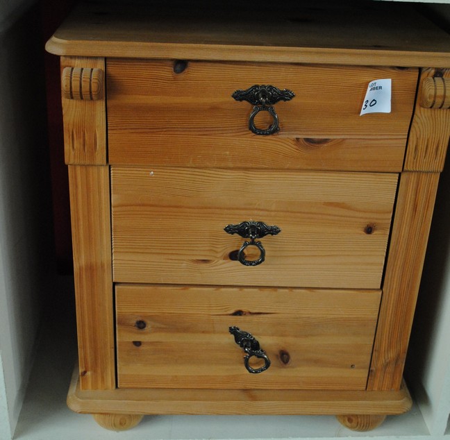 Pair of Pine 3 Drawer Bedside Lockers