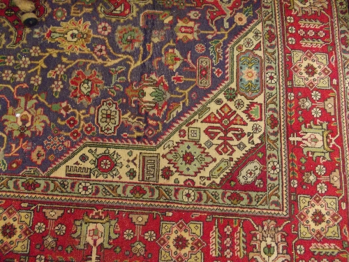 Tabriz carpet having blue ground, 3m x 2m