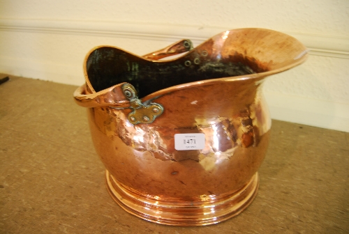 19th Century helmet shaped coal scuttle