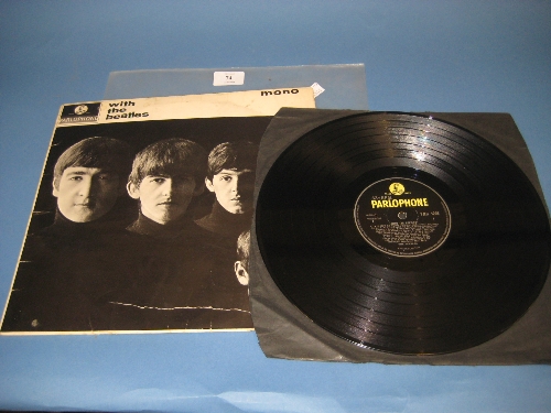 `With the Beatles`, a 33 1/3 rpm LP record with sleeve bearing signatures (probably of the road crew