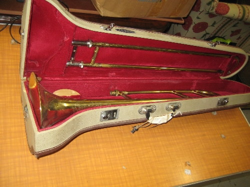 Trombone in fitted case