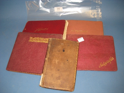 Four early 20th Century autograph albums containing sketches, watercolour and jottings, together