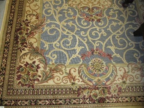 Aubusson style carpet having blue ground, 2.3m x 1.5m