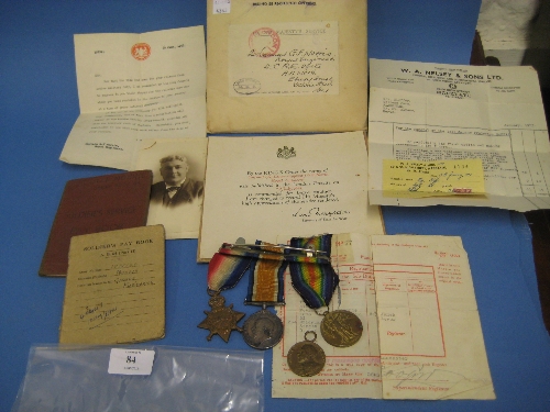 World War I three medal group awarded to Second Lieutenant G.F. Norris, Royal Engineers together