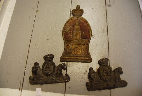 Three various lead Fire Insurance plaques