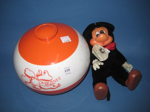 Dubonnet plastic ice bucket together with a pedigree figure of Mickey mouse