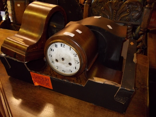 Three various 20th Century dome top mantel clocks (one lacking movement, a/f)