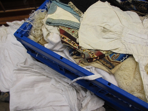 Box containing a quantity of various Christening gowns, shawls, undergarments etc