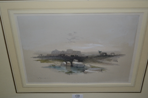 David Roberts, gilt framed lithograph, North African scene, dated 1843