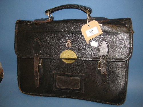 Leather briefcase with EIIR cipher