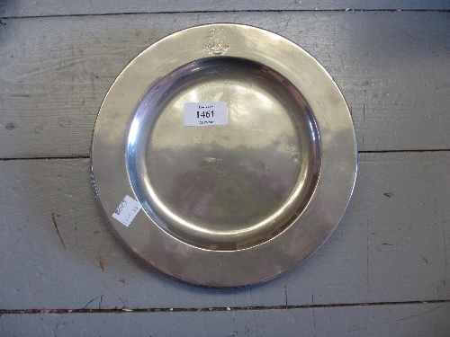 Set of six 18th / 19th Century polished London pewter dinner plates