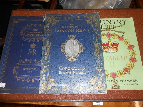 One volume `The Illustrated London News, Coronation Edition` 1953, similar `Country Life` Edition