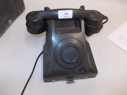 Mid 20th Century black Bakelite telephone