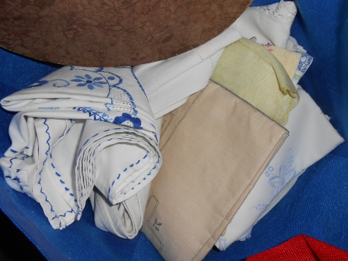 Large quantity of embroidered table linen and pillow cases
