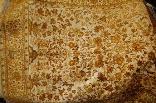 Indo Persian vase rug in shades of beige and cream