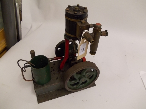 Early 20th Century green and red painted stationary engine