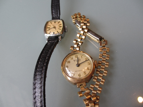 Ladies gold cased wristwatch and a Sekonda Russian wristwatch