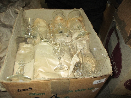 Quantity of various drinking glasses